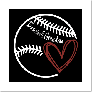 Baseball Grandma Heart Posters and Art